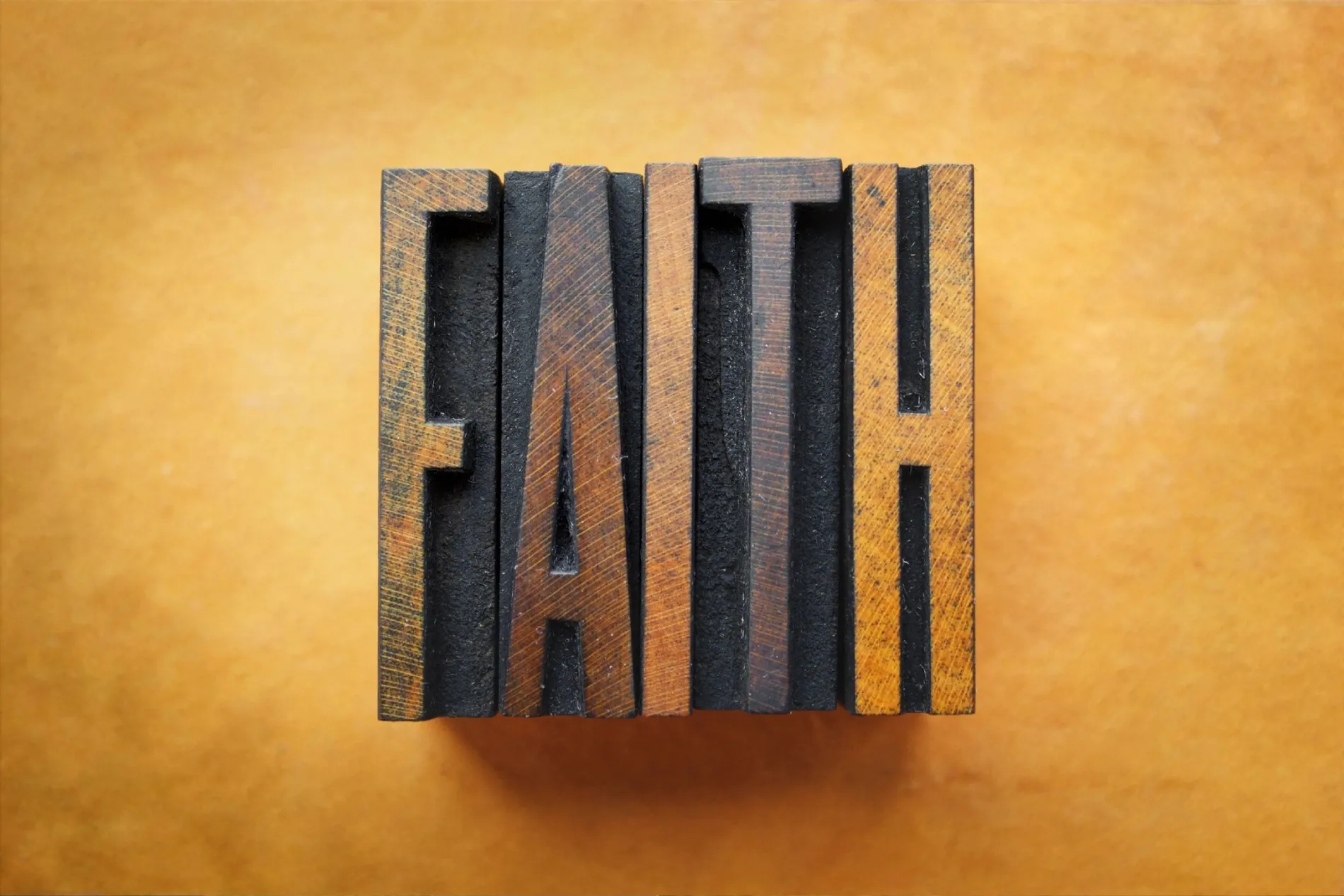 Faith word with wooden blocks